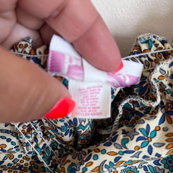 Anthropologie Boemo Boho Maxi Dress Size M Floral Peasant Tiered Smocking India - Picture 9 of 10